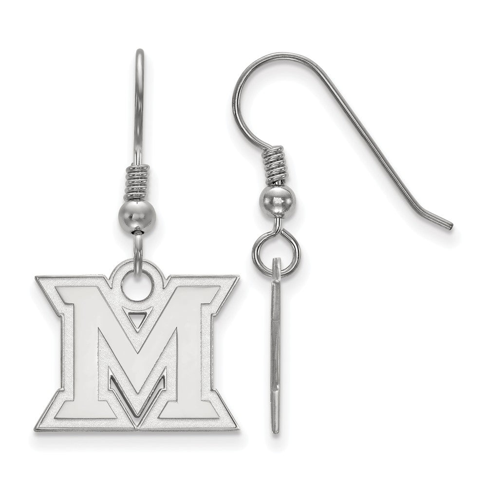 Sterling Silver Miami University Small Dangle Earrings, Item E14091 by The Black Bow Jewelry Co.