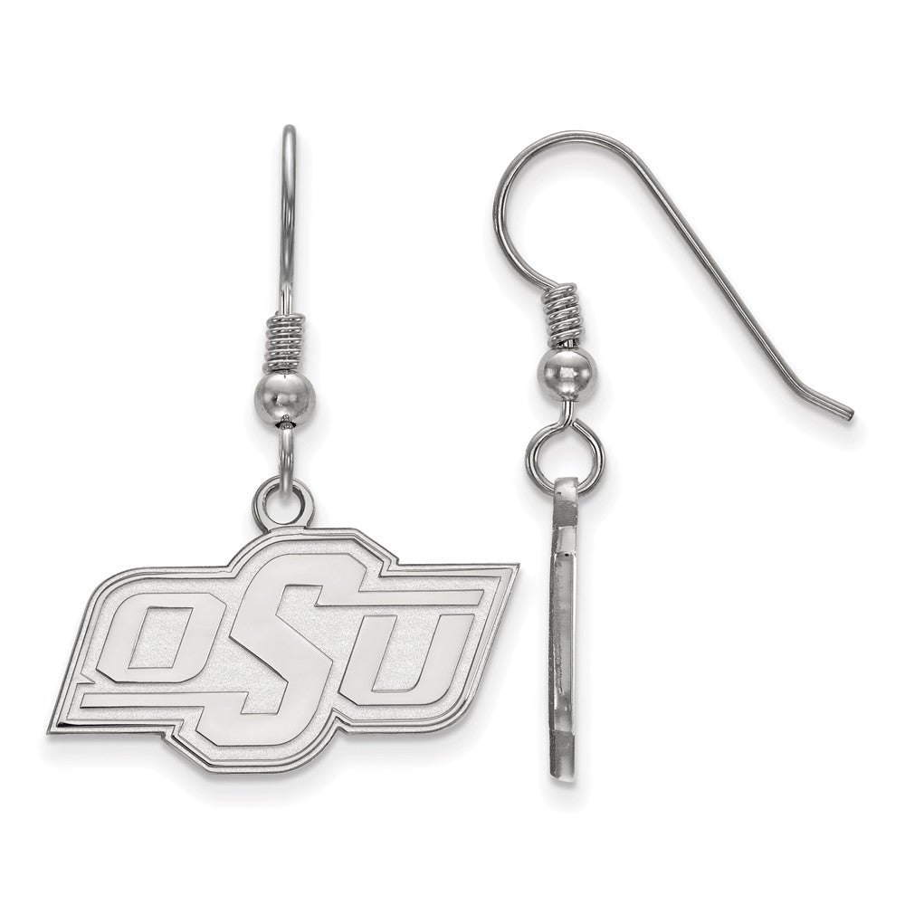 Sterling Silver Oklahoma State University Small Dangle Earrings, Item E14094 by The Black Bow Jewelry Co.