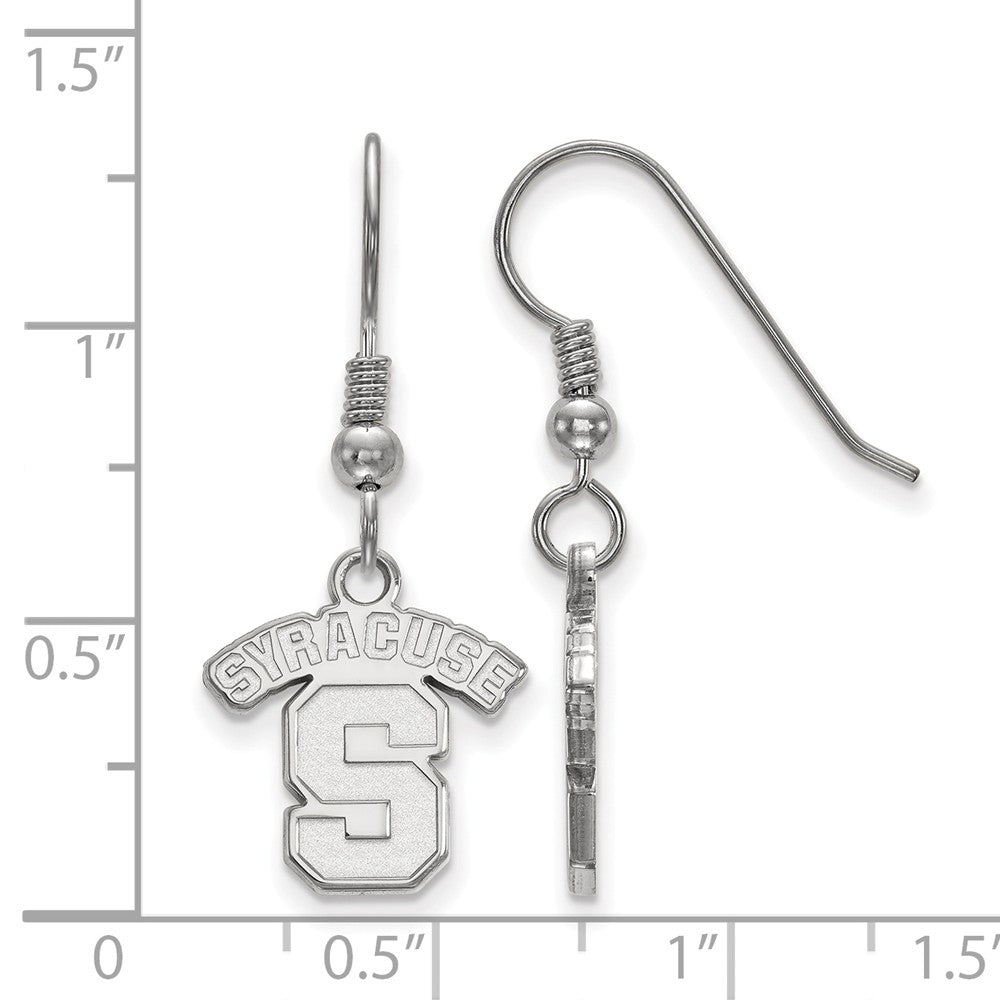 Alternate view of the Sterling Silver Syracuse University Small Dangle Earrings by The Black Bow Jewelry Co.