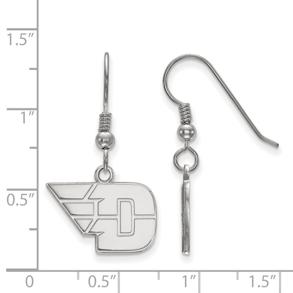 Alternate view of the Sterling Silver University of Dayton Small Dangle Earrings by The Black Bow Jewelry Co.