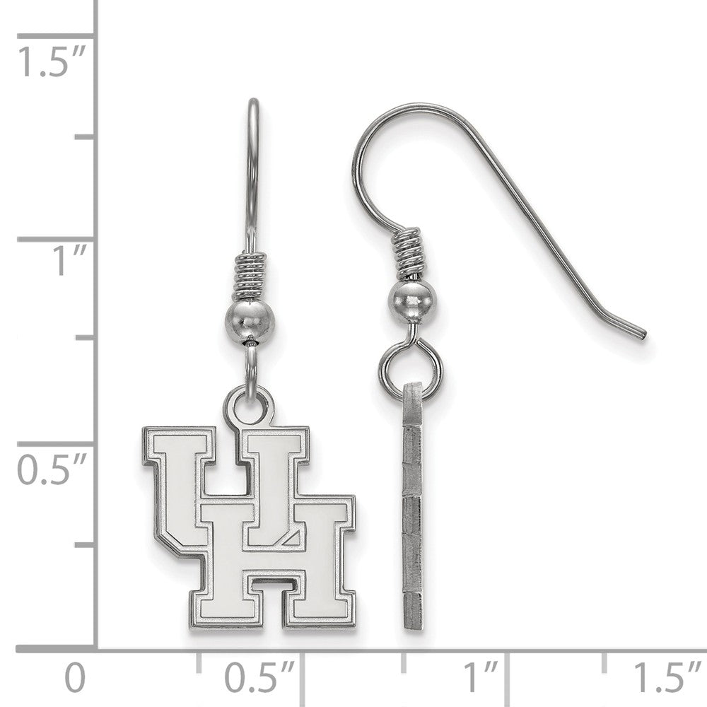 Alternate view of the Sterling Silver University of Houston Small Dangle Earrings by The Black Bow Jewelry Co.