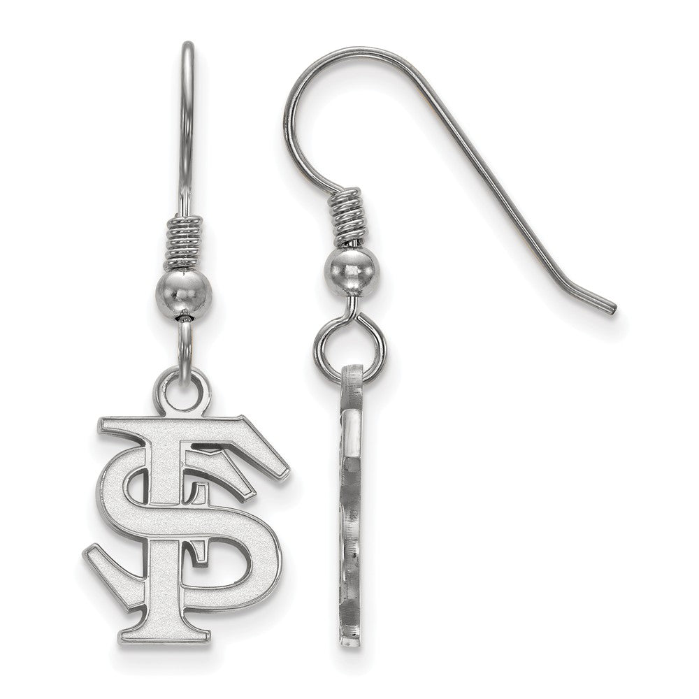 Sterling Silver Florida State University Small &#39;FS&#39; Dangle Earrings, Item E14128 by The Black Bow Jewelry Co.