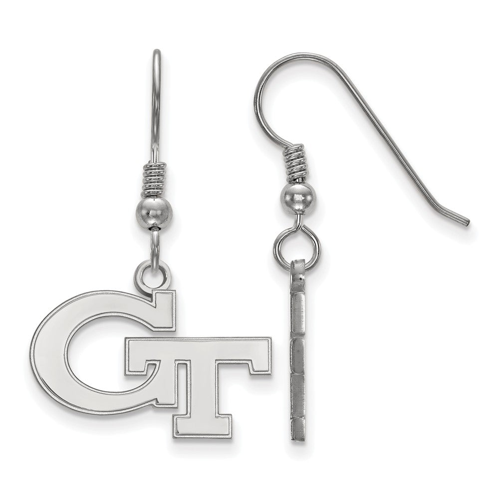 Sterling Silver Georgia Technology Small &#39;GT&#39; Dangle Earring, Item E14129 by The Black Bow Jewelry Co.