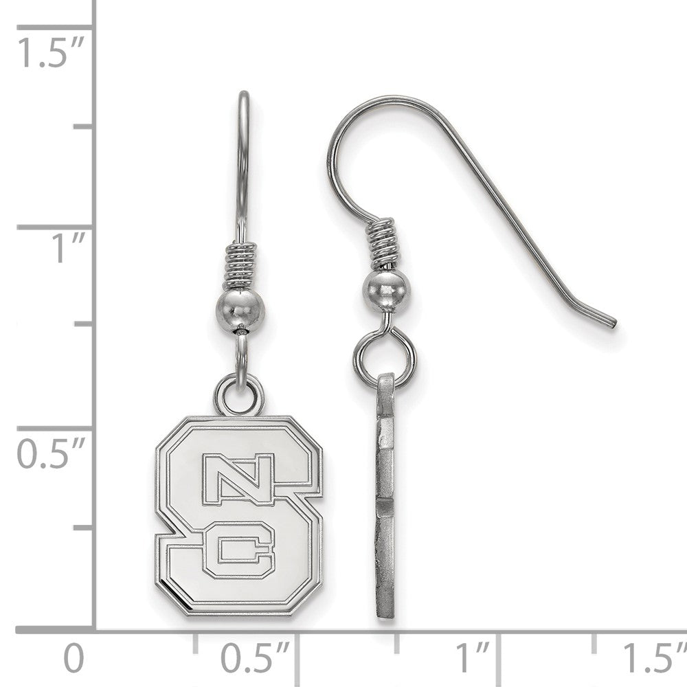 Alternate view of the Sterling Silver North Carolina State Mascot Dangle Earrings by The Black Bow Jewelry Co.