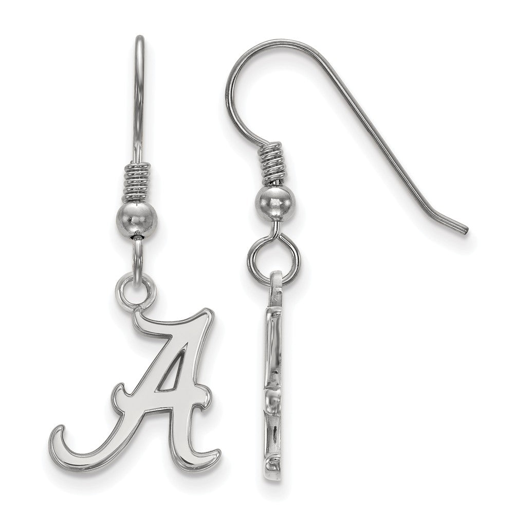 Sterling Silver University of Alabama Sm Initial A Dangle Earrings, Item E14140 by The Black Bow Jewelry Co.