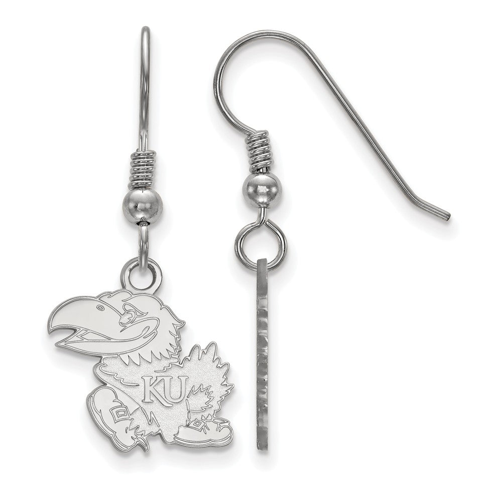 Sterling Silver University of Kansas Small Mascot Dangle Earrings, Item E14147 by The Black Bow Jewelry Co.