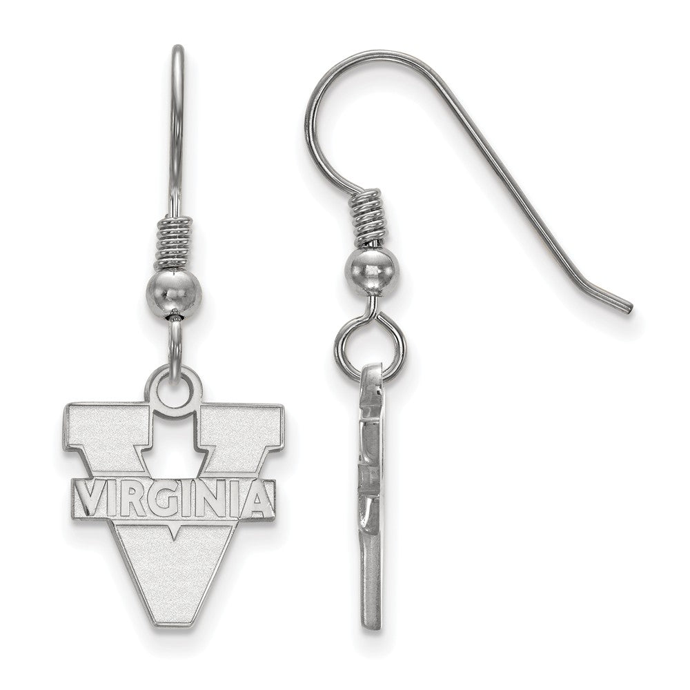 Sterling Silver University of Virginia Small Dangle Earrings, Item E14157 by The Black Bow Jewelry Co.