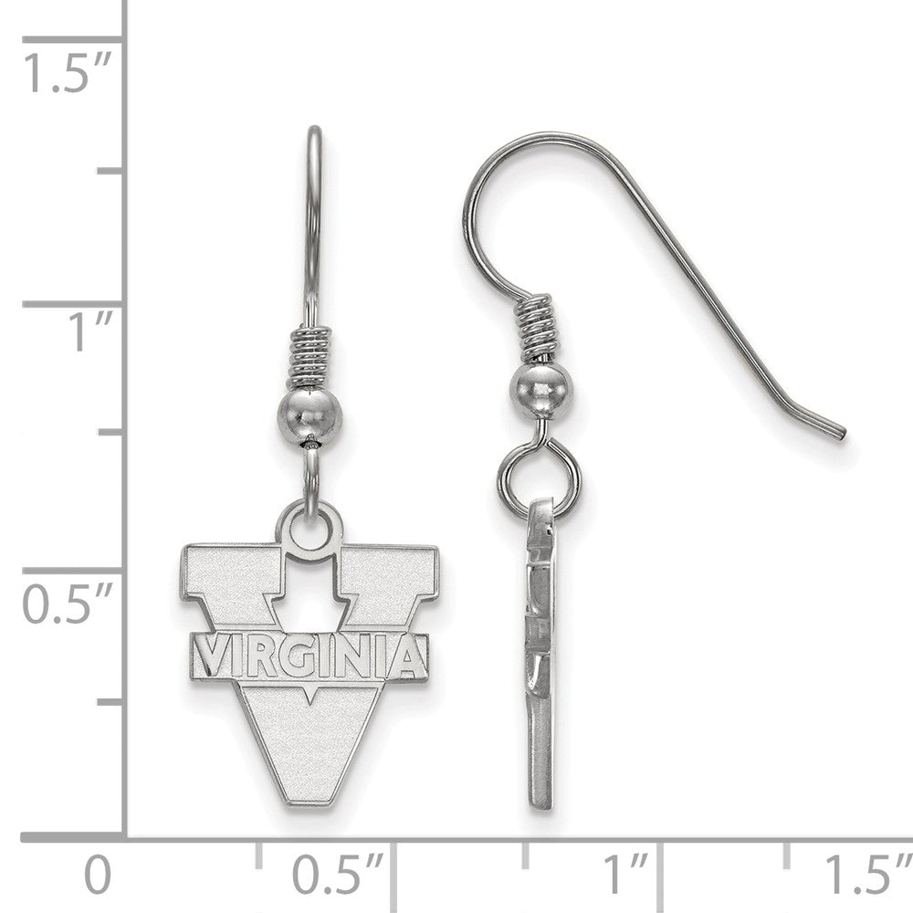 Alternate view of the Sterling Silver University of Virginia Small Dangle Earrings by The Black Bow Jewelry Co.