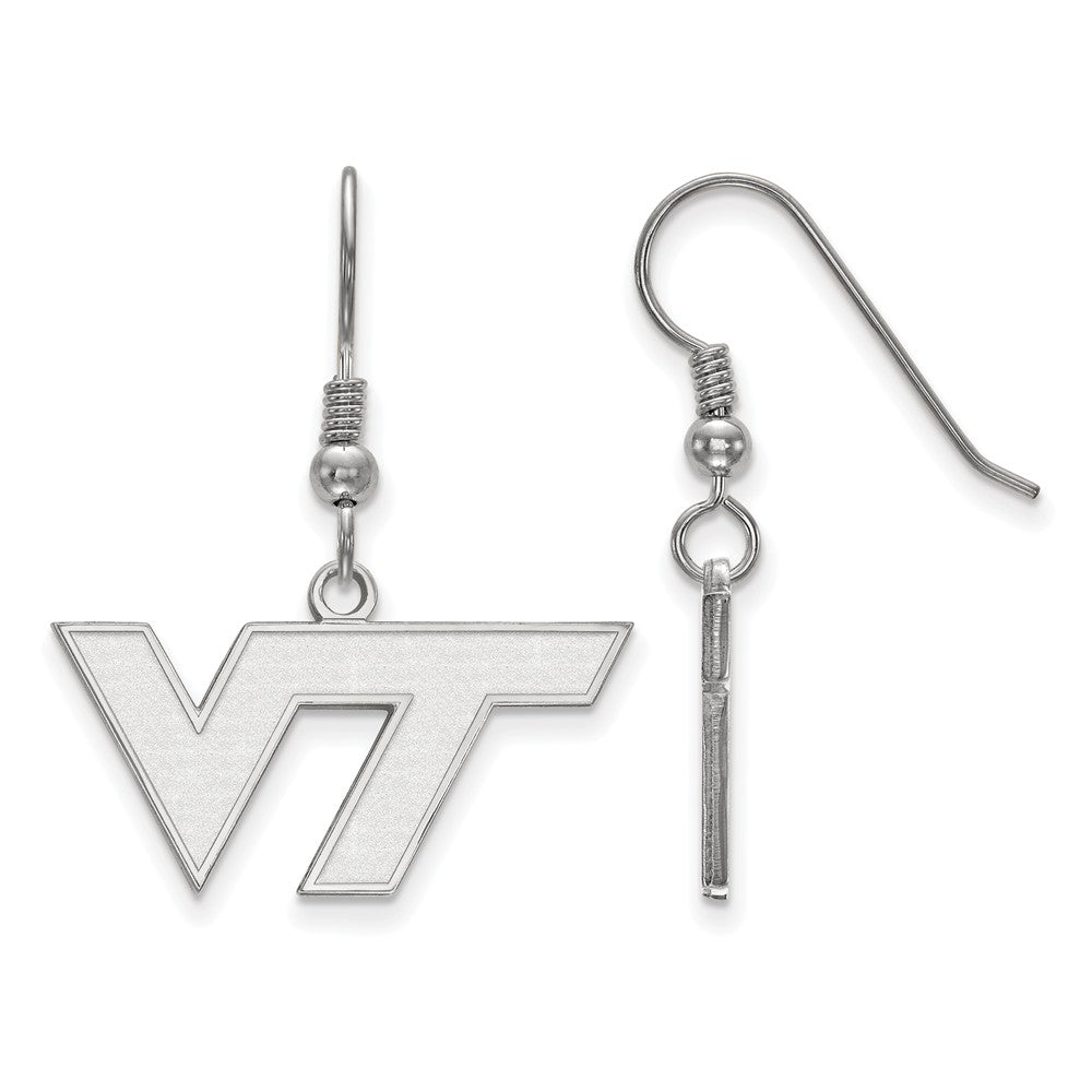 Sterling Silver Virginia Tech Small &#39;VT&#39; Dangle Earrings, Item E14160 by The Black Bow Jewelry Co.