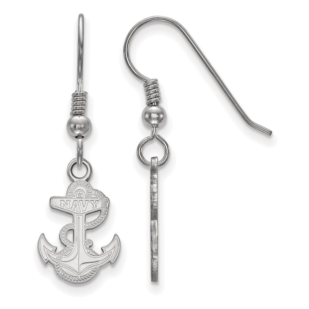 Sterling Silver U.S. Naval Academy Small Dangle Earrings, Item E14167 by The Black Bow Jewelry Co.