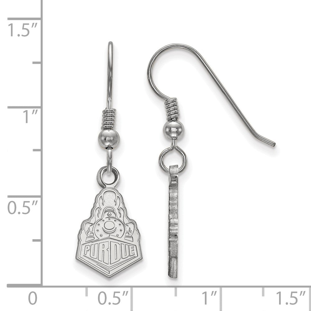 Alternate view of the Sterling Silver Purdue Small Dangle Earrings by The Black Bow Jewelry Co.