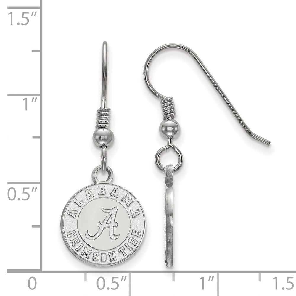 Alternate view of the Sterling Silver University of Alabama Small Dangle Earrings by The Black Bow Jewelry Co.