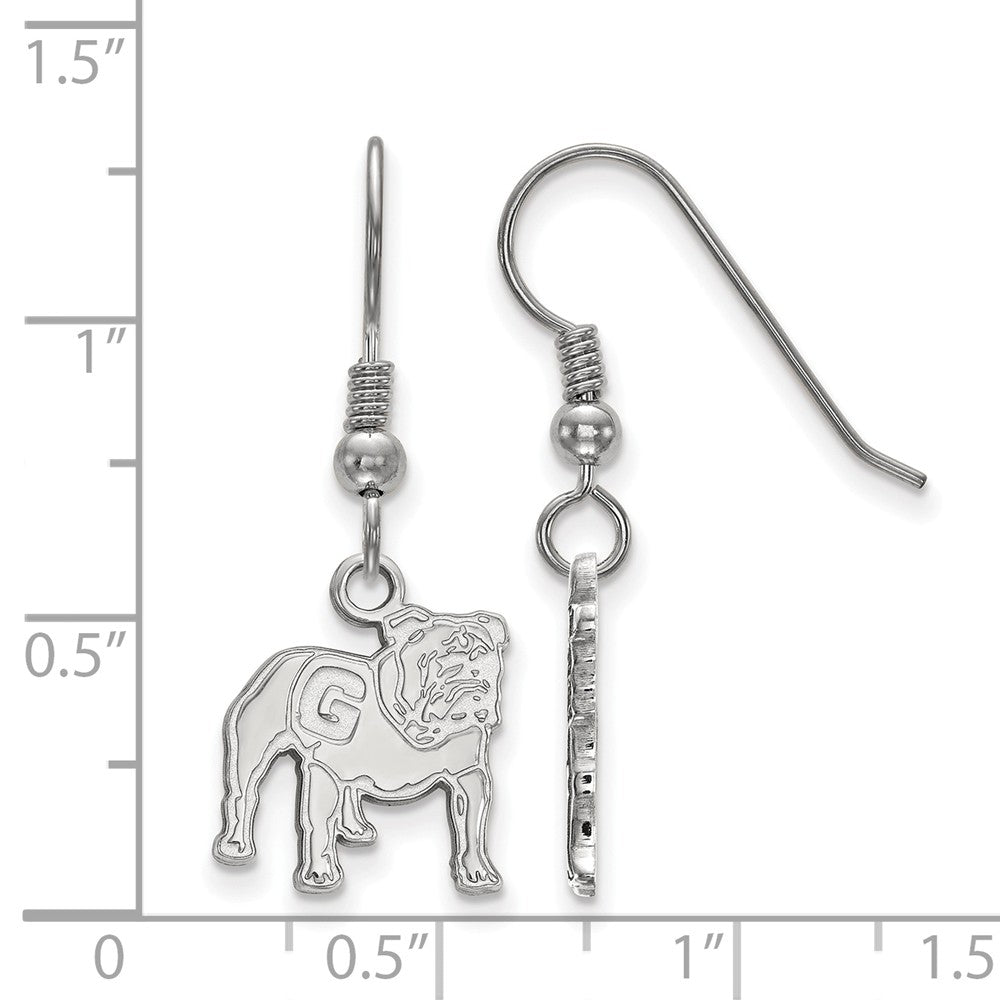 Alternate view of the Sterling Silver University of Georgia Small Mascot Dangle Earrings by The Black Bow Jewelry Co.