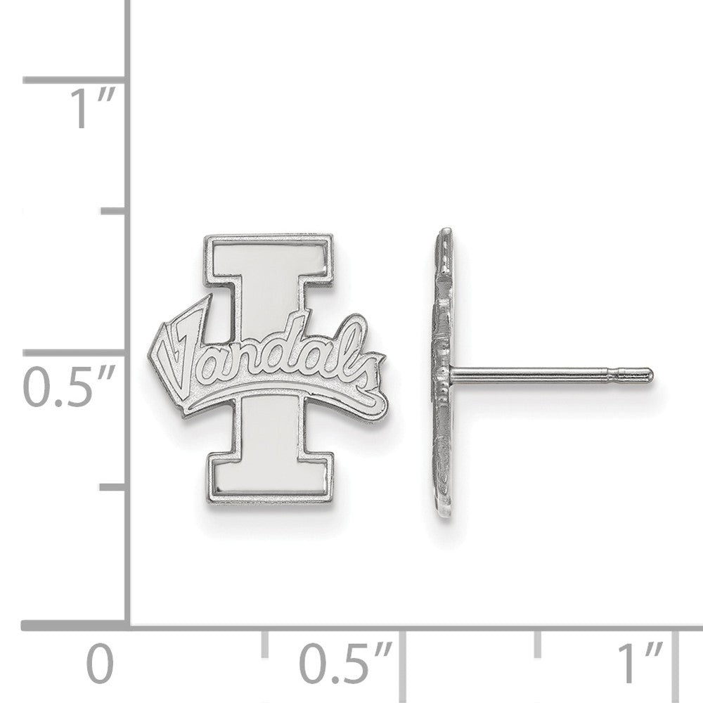 Alternate view of the 10k White Gold University of Idaho Small Post Earrings by The Black Bow Jewelry Co.