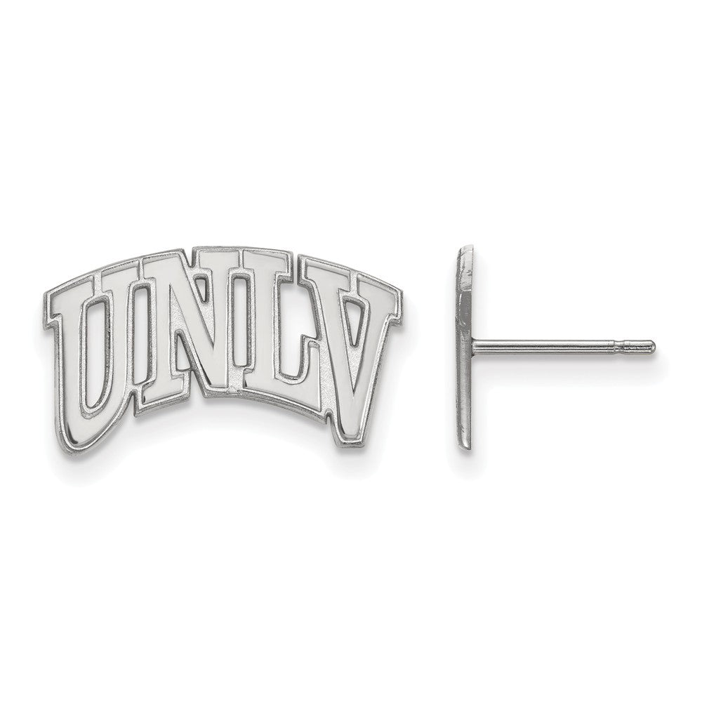 10k White Gold University of Nevada Las Vegas Small Post Earrings, Item E14257 by The Black Bow Jewelry Co.
