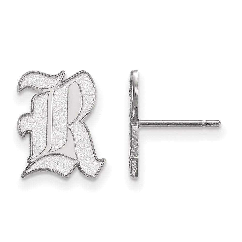 10k White Gold Rice University Small Post Earrings, Item E14269 by The Black Bow Jewelry Co.