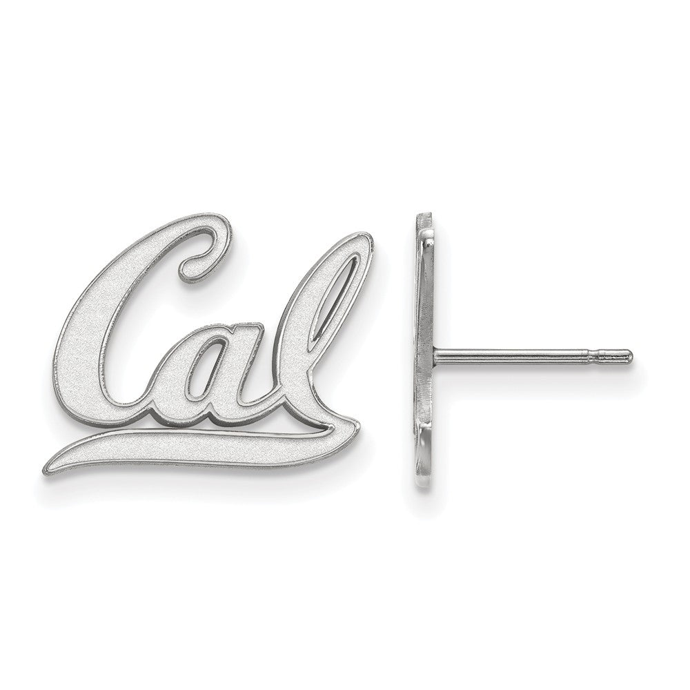 10k White Gold California Berkeley &#39;Cal&#39; Post Earrings, Item E14306 by The Black Bow Jewelry Co.