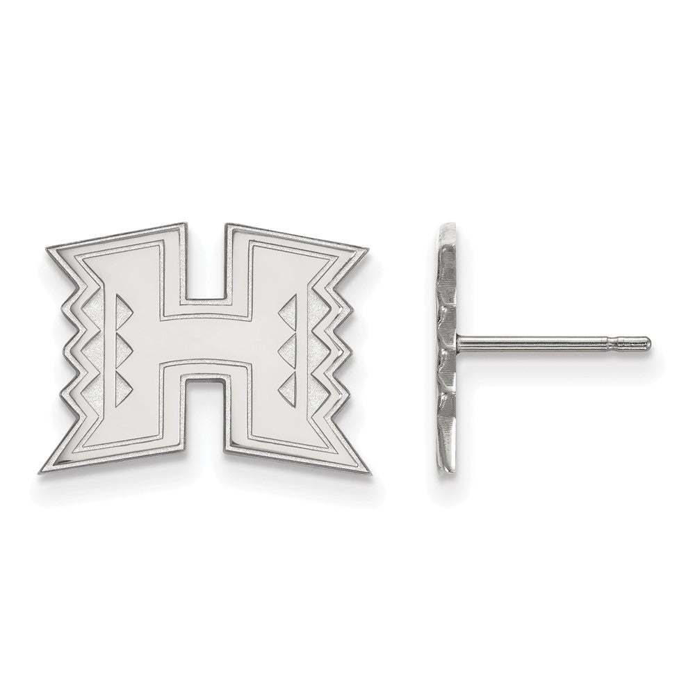 10k White Gold The University of Hawai&#39;i Small Post Earrings, Item E14310 by The Black Bow Jewelry Co.
