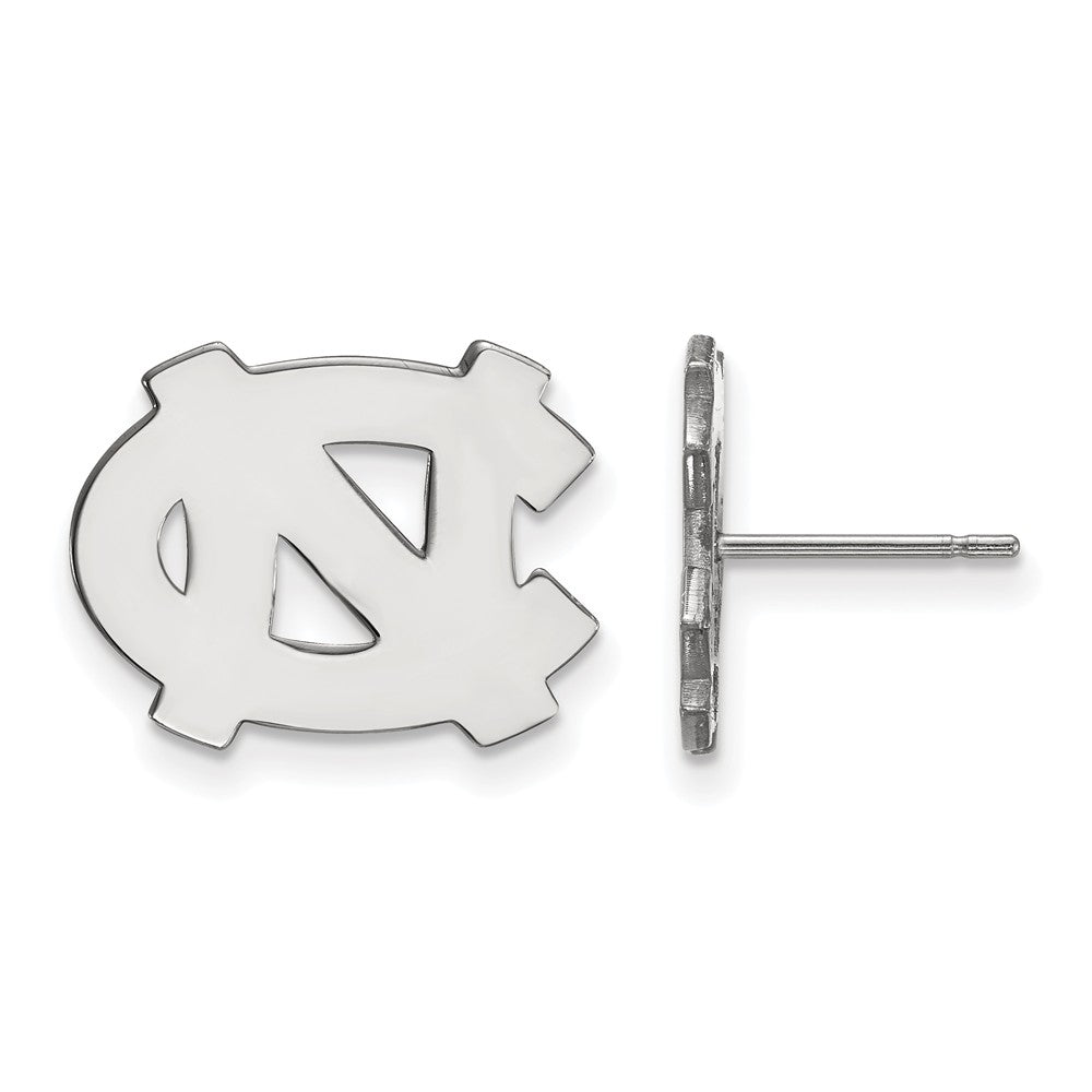 10k White Gold U of North Carolina Small &#39;NC&#39; Post Earrings, Item E14344 by The Black Bow Jewelry Co.