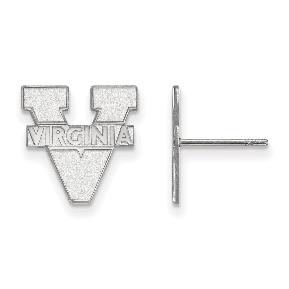 10k White Gold University of Virginia Small Post Earrings, Item E14348 by The Black Bow Jewelry Co.