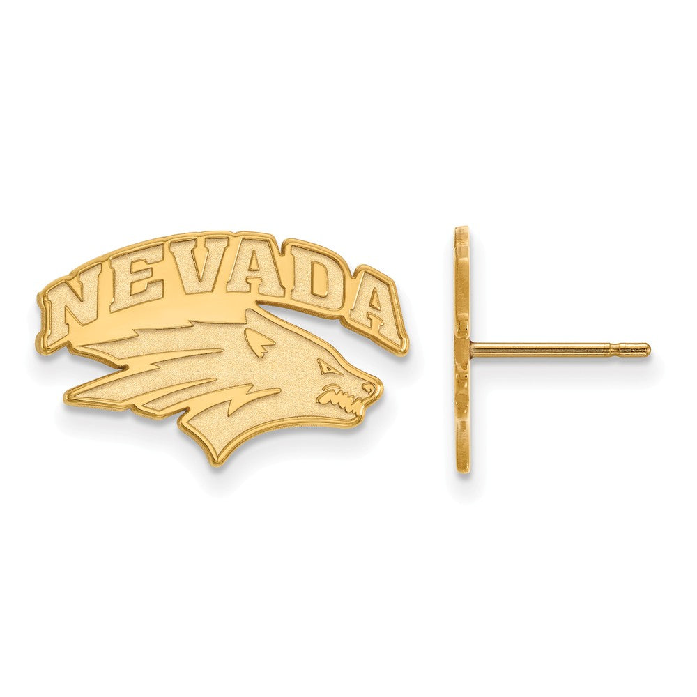 10k Yellow Gold University of Nevada Small Post Earrings, Item E14435 by The Black Bow Jewelry Co.