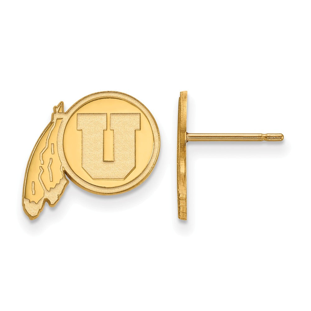 10k Yellow Gold University of Utah Small Post Earrings, Item E14441 by The Black Bow Jewelry Co.