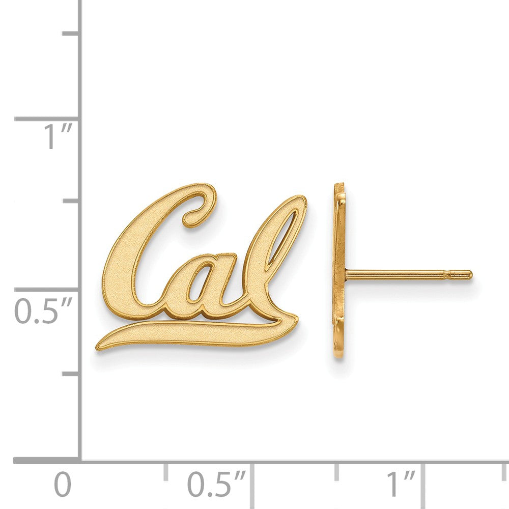 Alternate view of the 10k Yellow Gold Cal Berkeley &#39;Cal&#39; Post Earrings by The Black Bow Jewelry Co.
