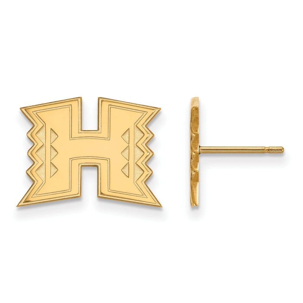 10k Yellow Gold The University of Hawai&#39;i Small Post Earrings, Item E14486 by The Black Bow Jewelry Co.
