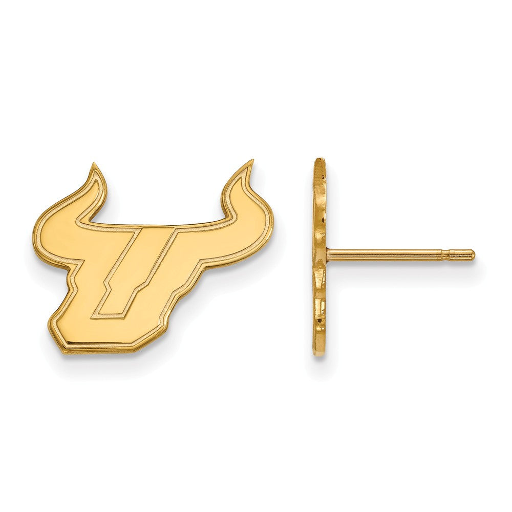 10k Yellow Gold Univ. of South Florida Small Post Earrings, Item E14494 by The Black Bow Jewelry Co.