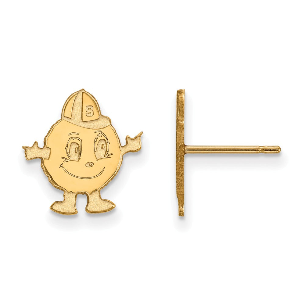 10k Yellow Gold Syracuse University Small Mascot Post Earrings, Item E14533 by The Black Bow Jewelry Co.