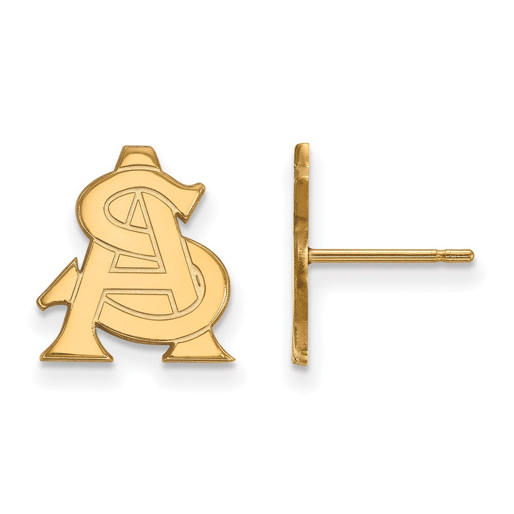 10k Yellow Gold Arizona State University Small Post Earrings, Item E14534 by The Black Bow Jewelry Co.