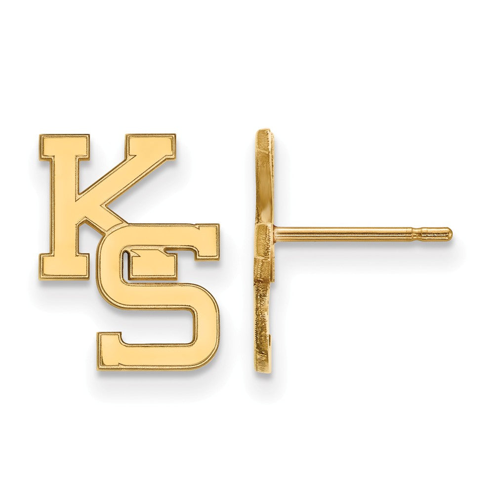 10k Yellow Gold Kansas State University Small Post Earrings, Item E14558 by The Black Bow Jewelry Co.