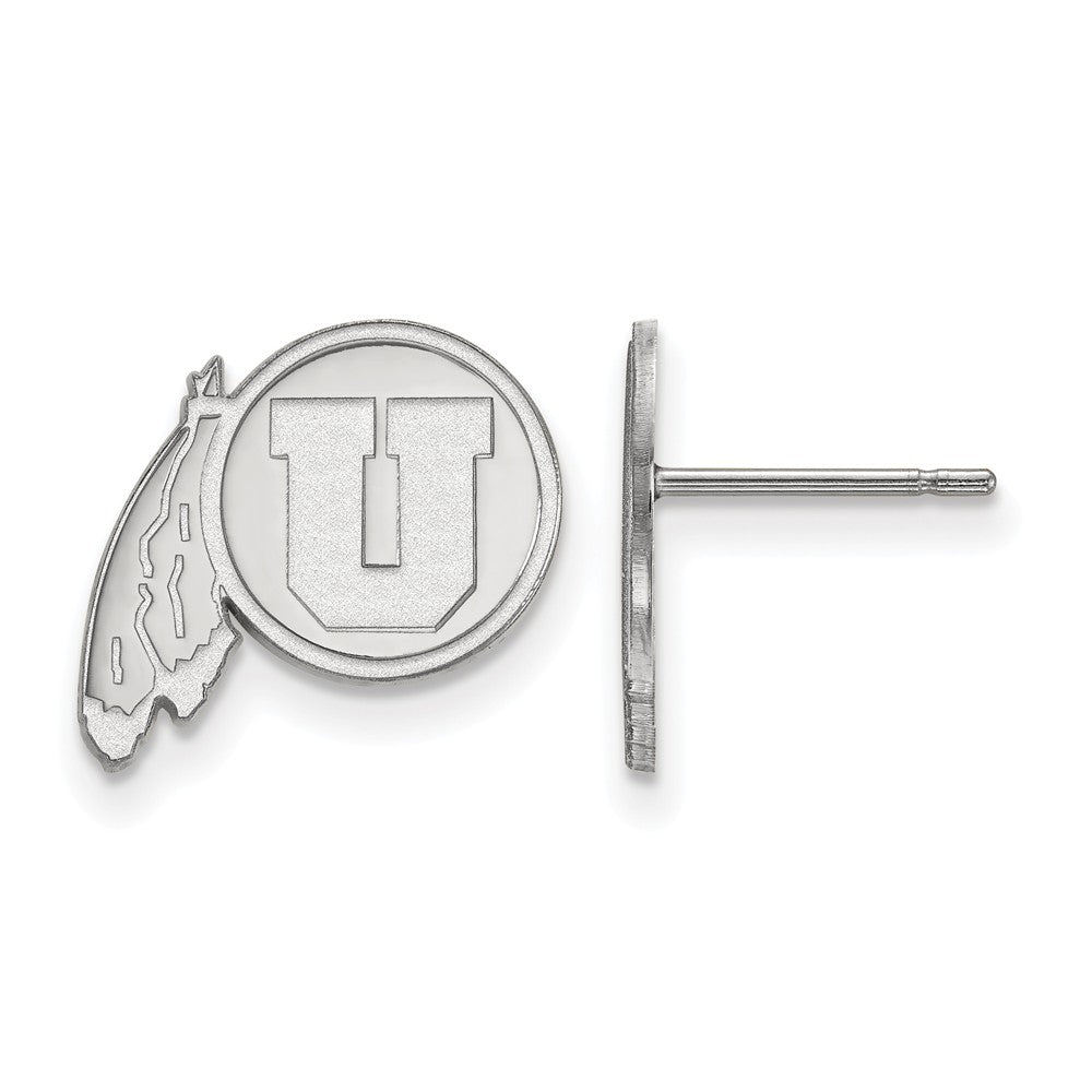 14k White Gold University of Utah Small Post Earrings, Item E14617 by The Black Bow Jewelry Co.