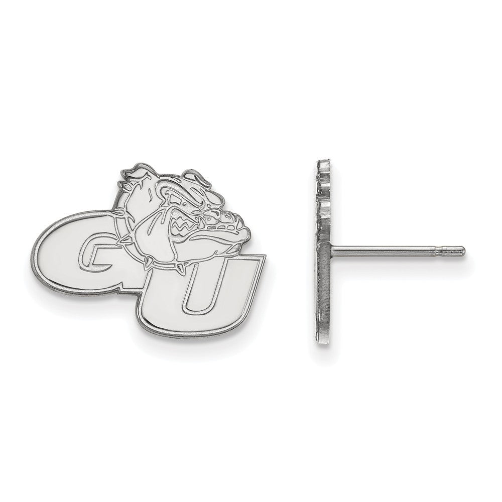 14k White Gold Gonzaga University Small Post Earrings, Item E14627 by The Black Bow Jewelry Co.