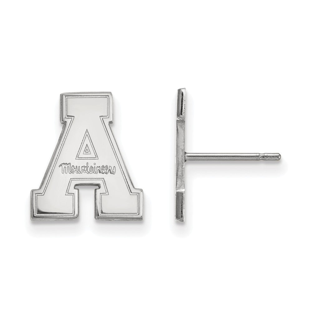 14k White Gold Appalachian State Small Post Earrings, Item E14635 by The Black Bow Jewelry Co.