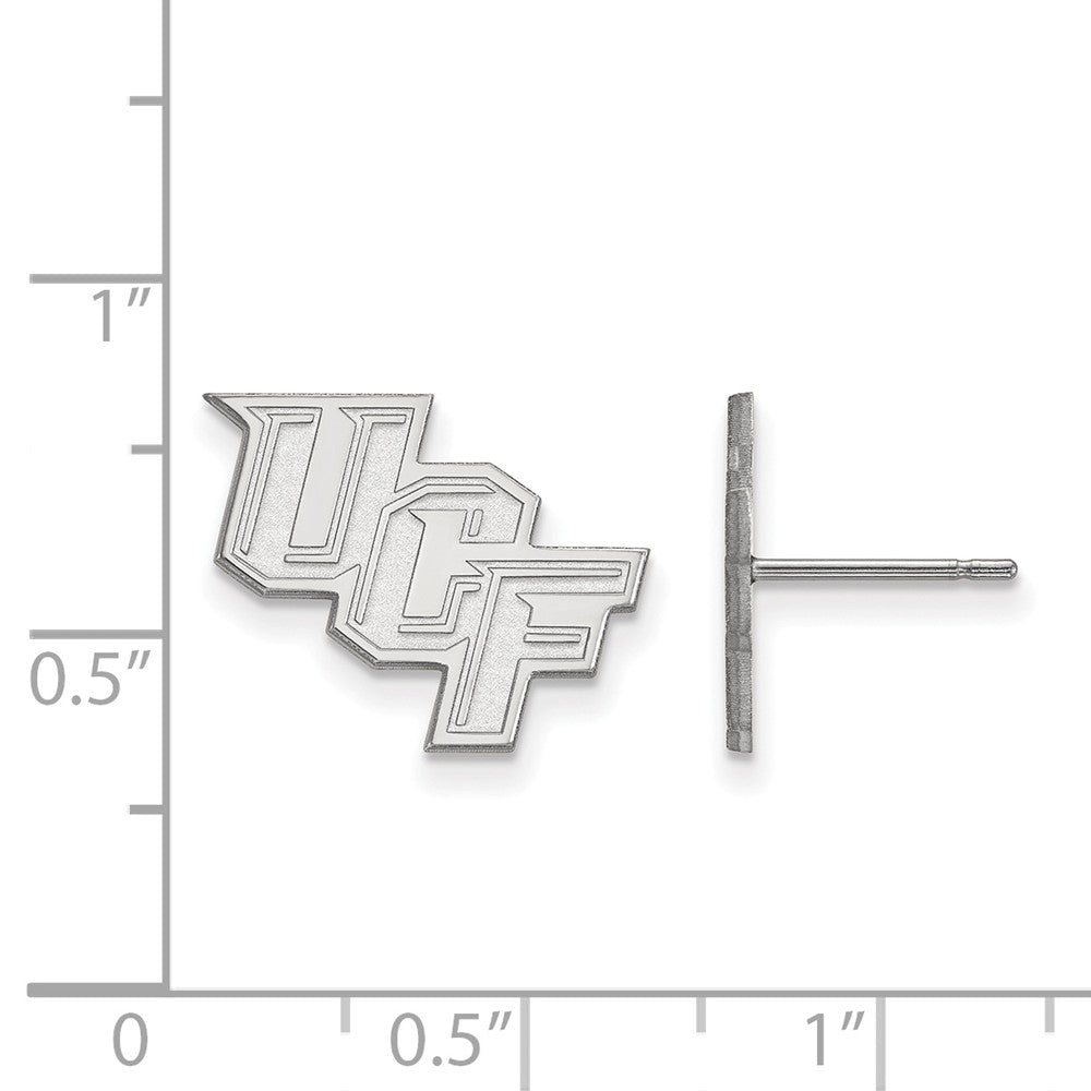 Alternate view of the 14k White Gold Univ. of Central Florida Small Post Earrings by The Black Bow Jewelry Co.