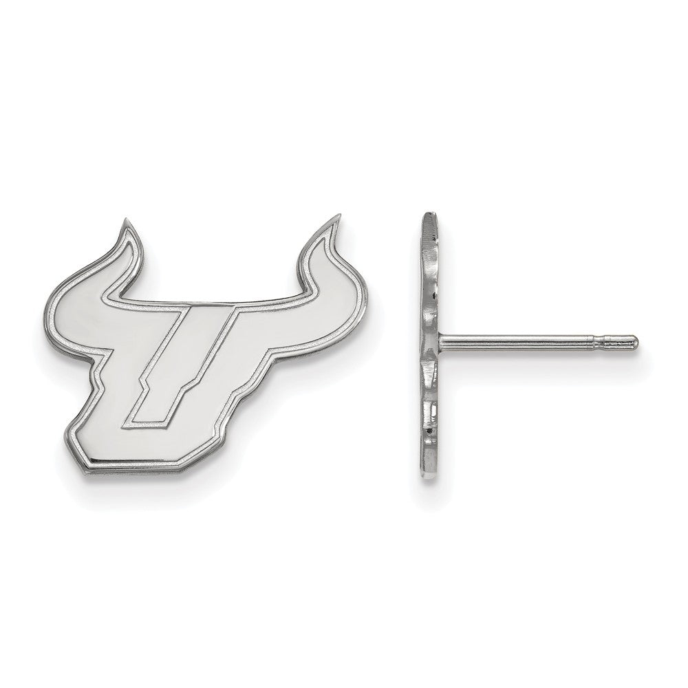 14k White Gold Univ. of South Florida Small Post Earrings, Item E14670 by The Black Bow Jewelry Co.