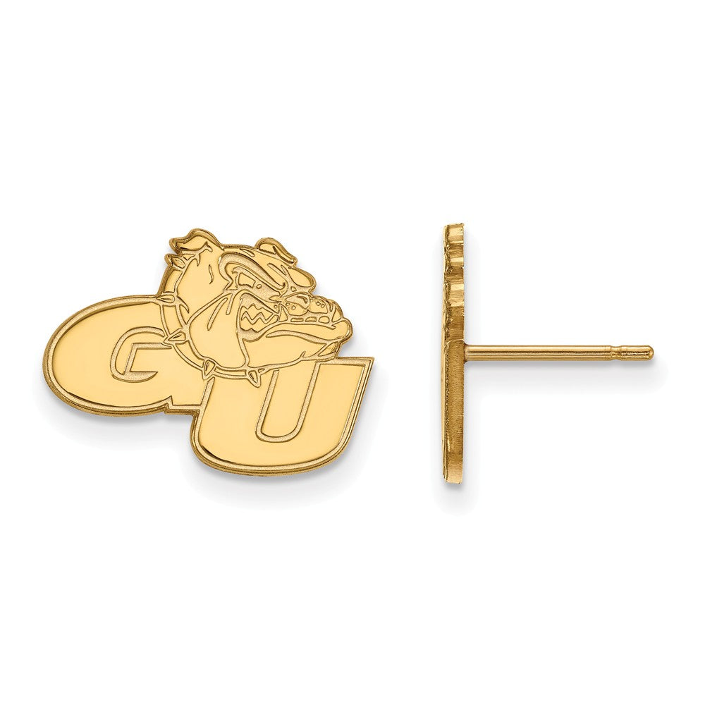 14k Yellow Gold Gonzaga University Small Post Earrings, Item E14803 by The Black Bow Jewelry Co.