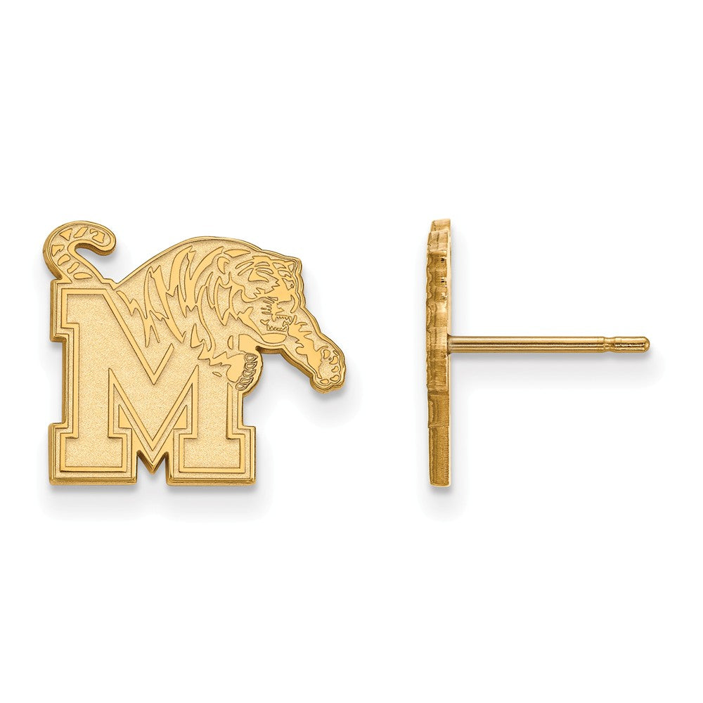 14k Yellow Gold University of Memphis Small Post Earrings, Item E14841 by The Black Bow Jewelry Co.