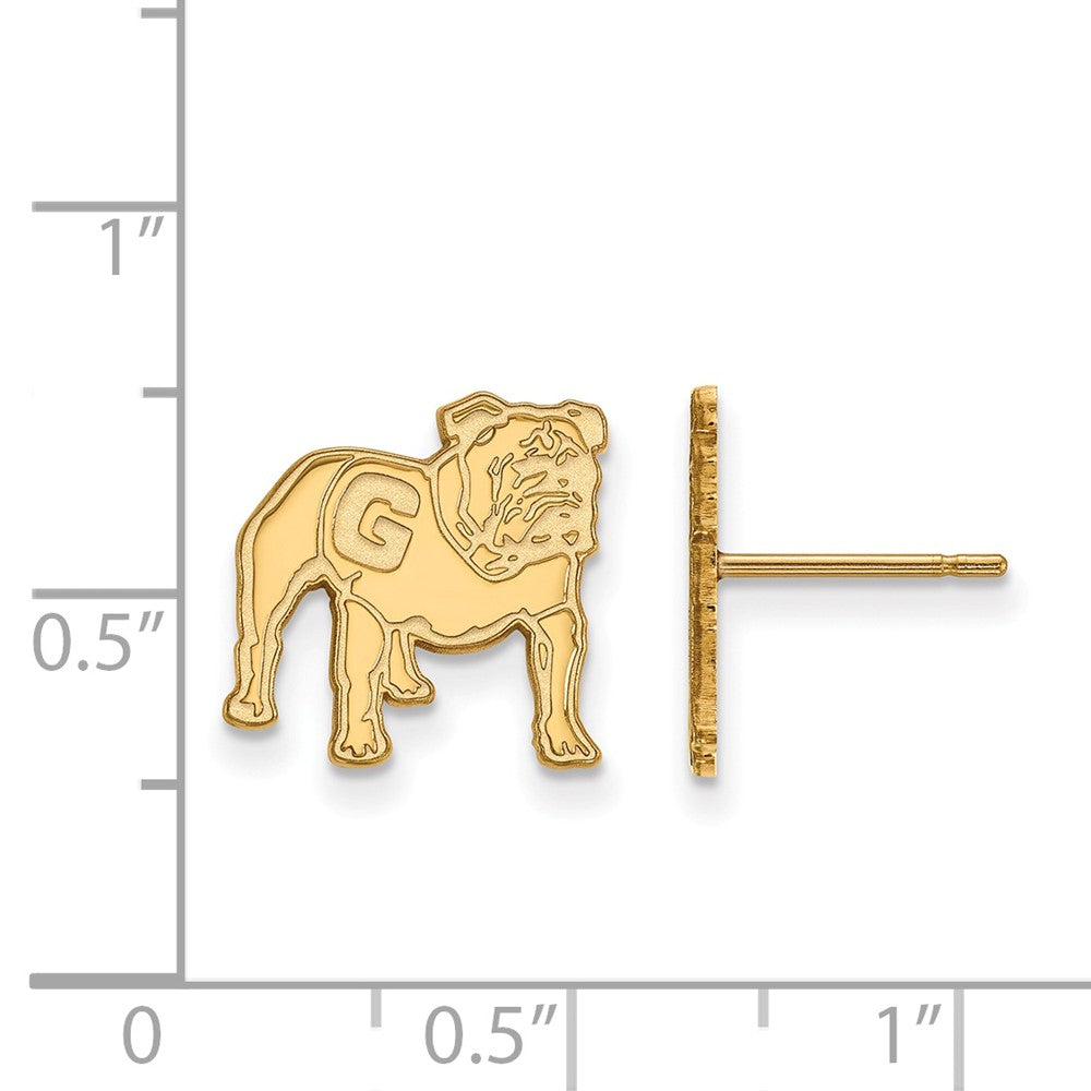 Alternate view of the 14k Yellow Gold University of Georgia Small Mascot Post Earrings by The Black Bow Jewelry Co.
