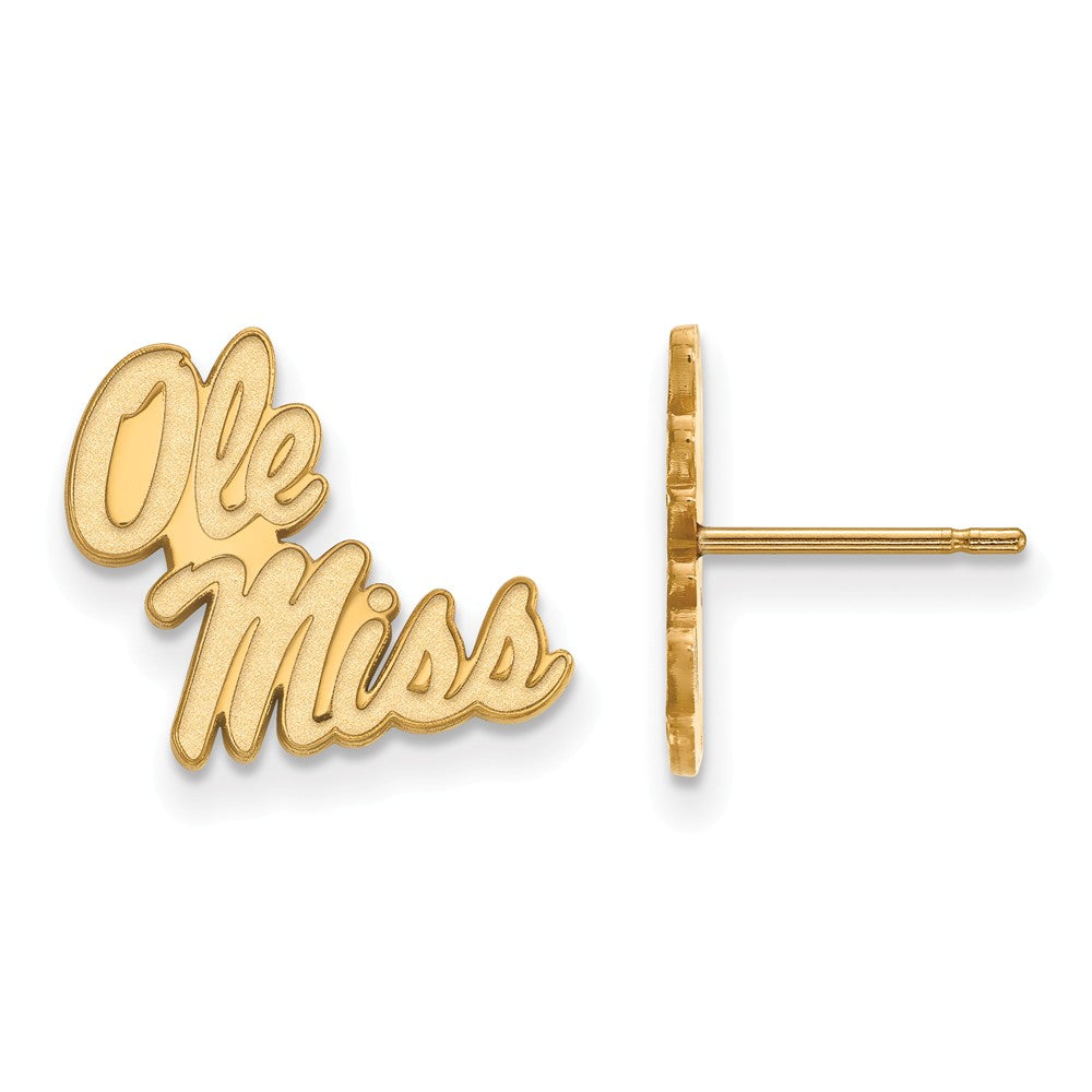 14k Gold Plated Silver University of Mississippi Post Earrings, Item E15095 by The Black Bow Jewelry Co.