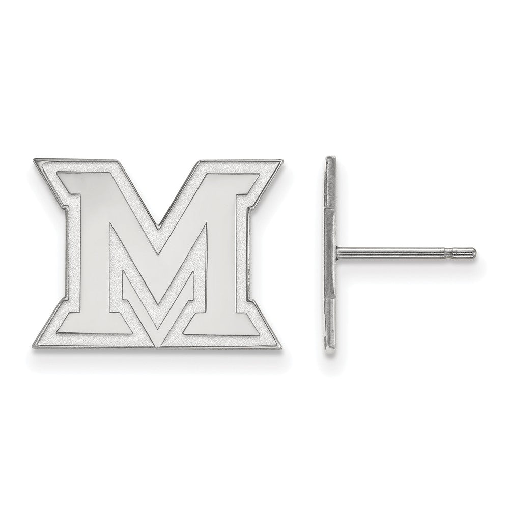 Sterling Silver Miami University Small Post Earrings, Item E15195 by The Black Bow Jewelry Co.