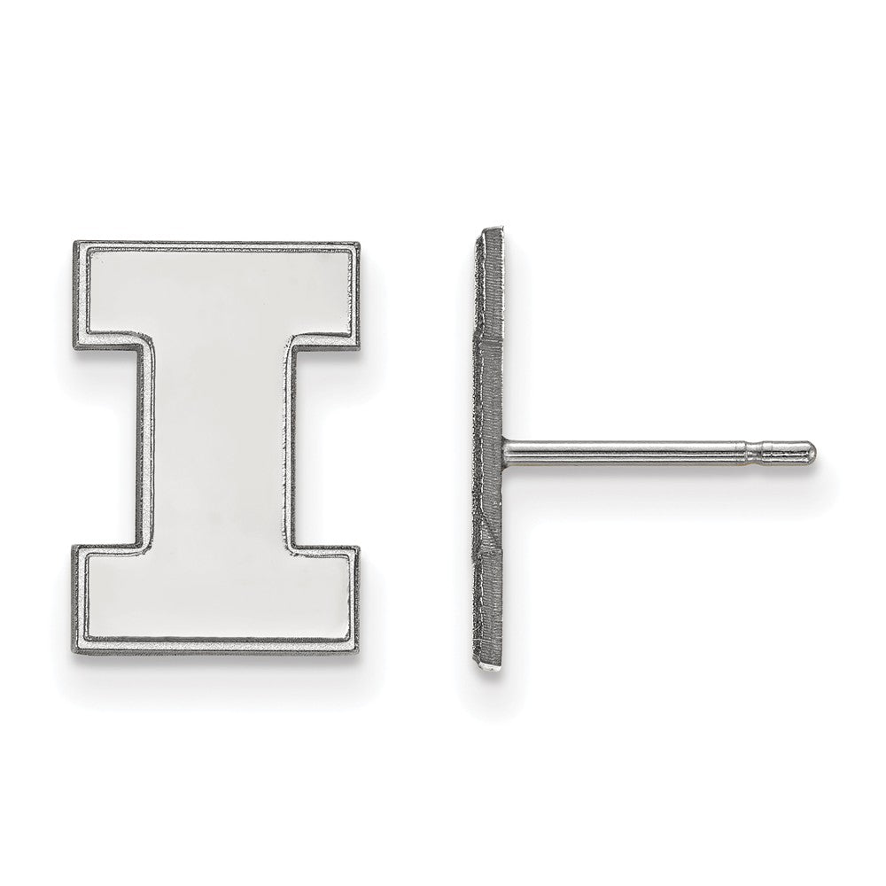 Sterling Silver University of Illinois Small Initial I Post Earrings, Item E15241 by The Black Bow Jewelry Co.