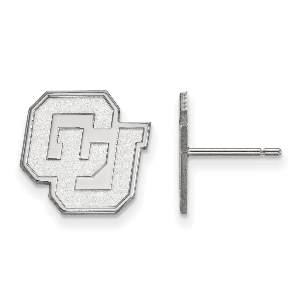 Sterling Silver University of Colorado Small &#39;CU&#39; Post Earrings, Item E15267 by The Black Bow Jewelry Co.