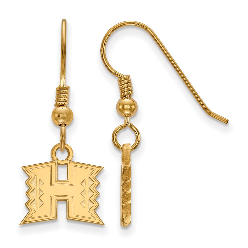 14k Gold Plated Silver The University of Hawai&#39;i Dangle Earrings, Item E15344 by The Black Bow Jewelry Co.