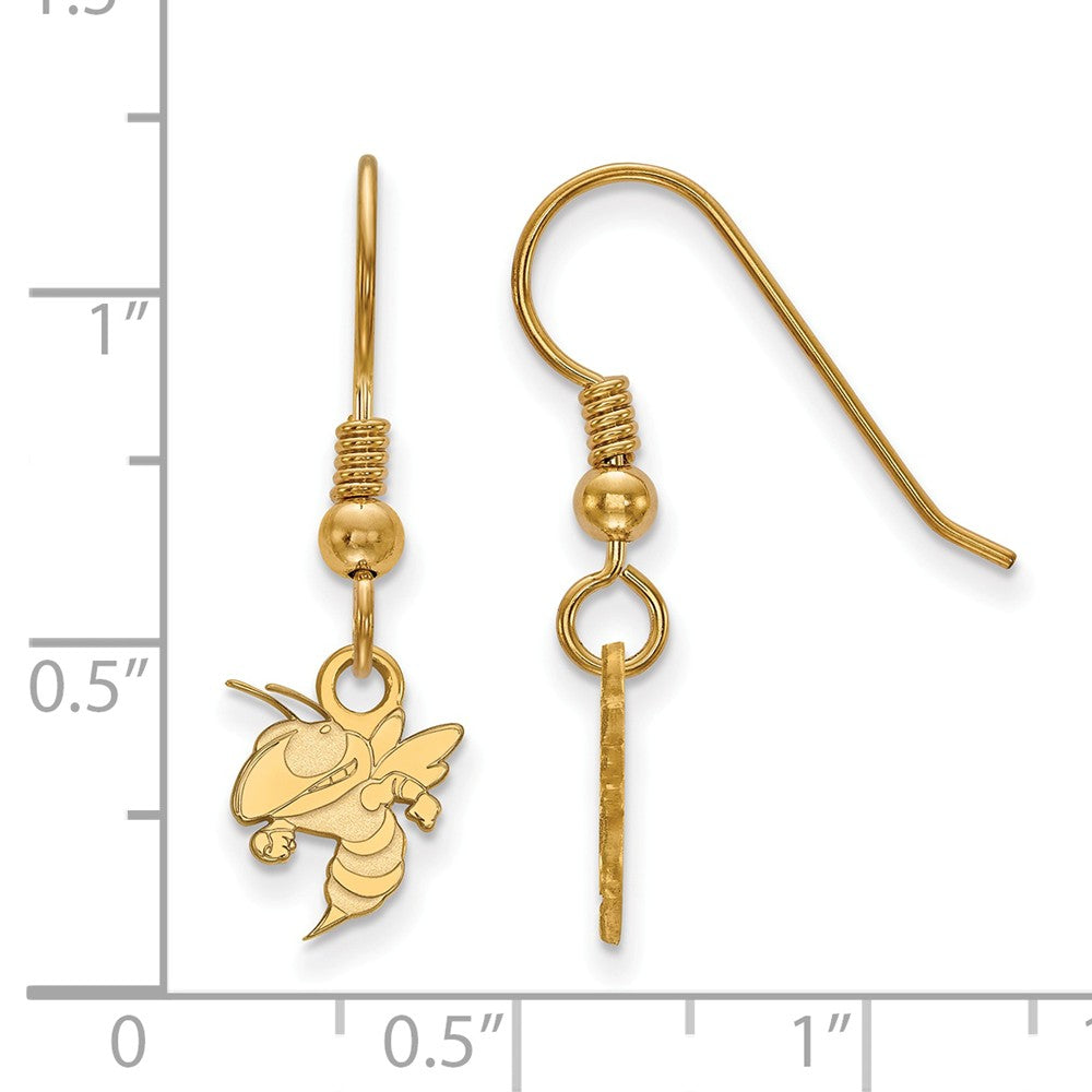 Alternate view of the 14k Gold Plated Silver Georgia Technology XS (Tiny) Dangle Earring by The Black Bow Jewelry Co.