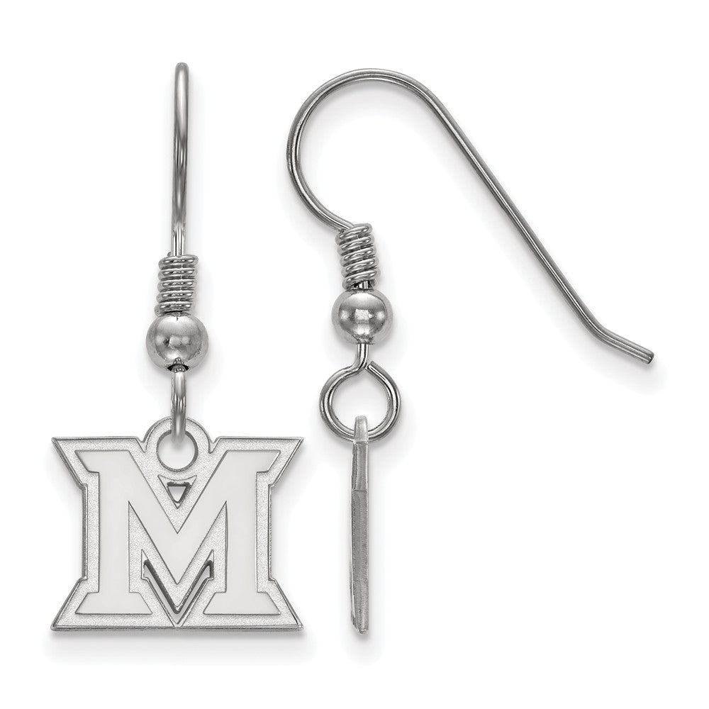 Sterling Silver Miami University XS (Tiny) Dangle Wire Earrings, Item E15473 by The Black Bow Jewelry Co.