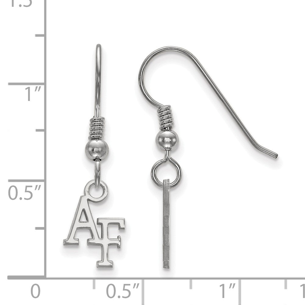 Alternate view of the Sterling Silver Air force Academy XS (Tiny) Dangle Earrings by The Black Bow Jewelry Co.