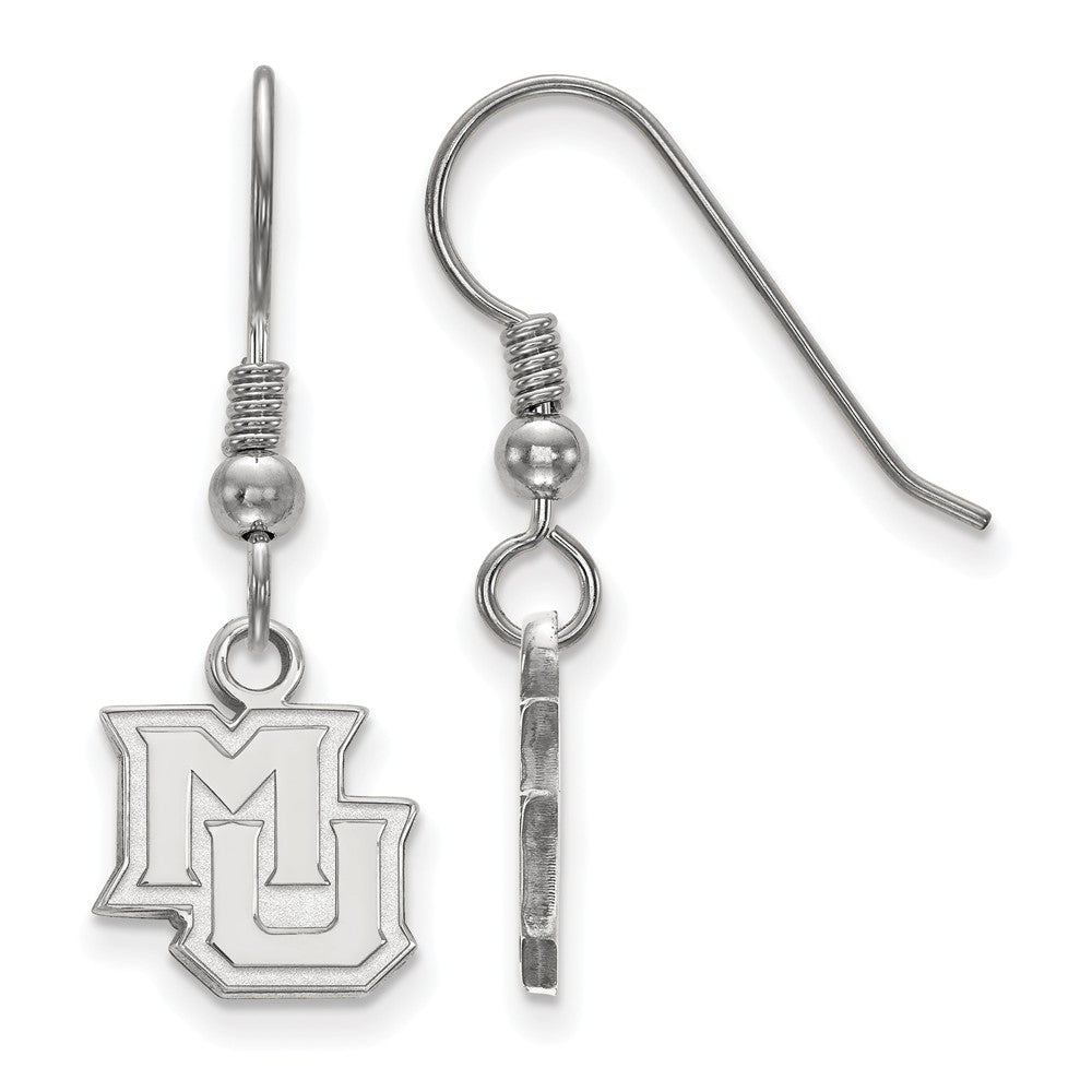 Sterling Silver Marquette University XS (Tiny) Dangle Earrings, Item E15550 by The Black Bow Jewelry Co.