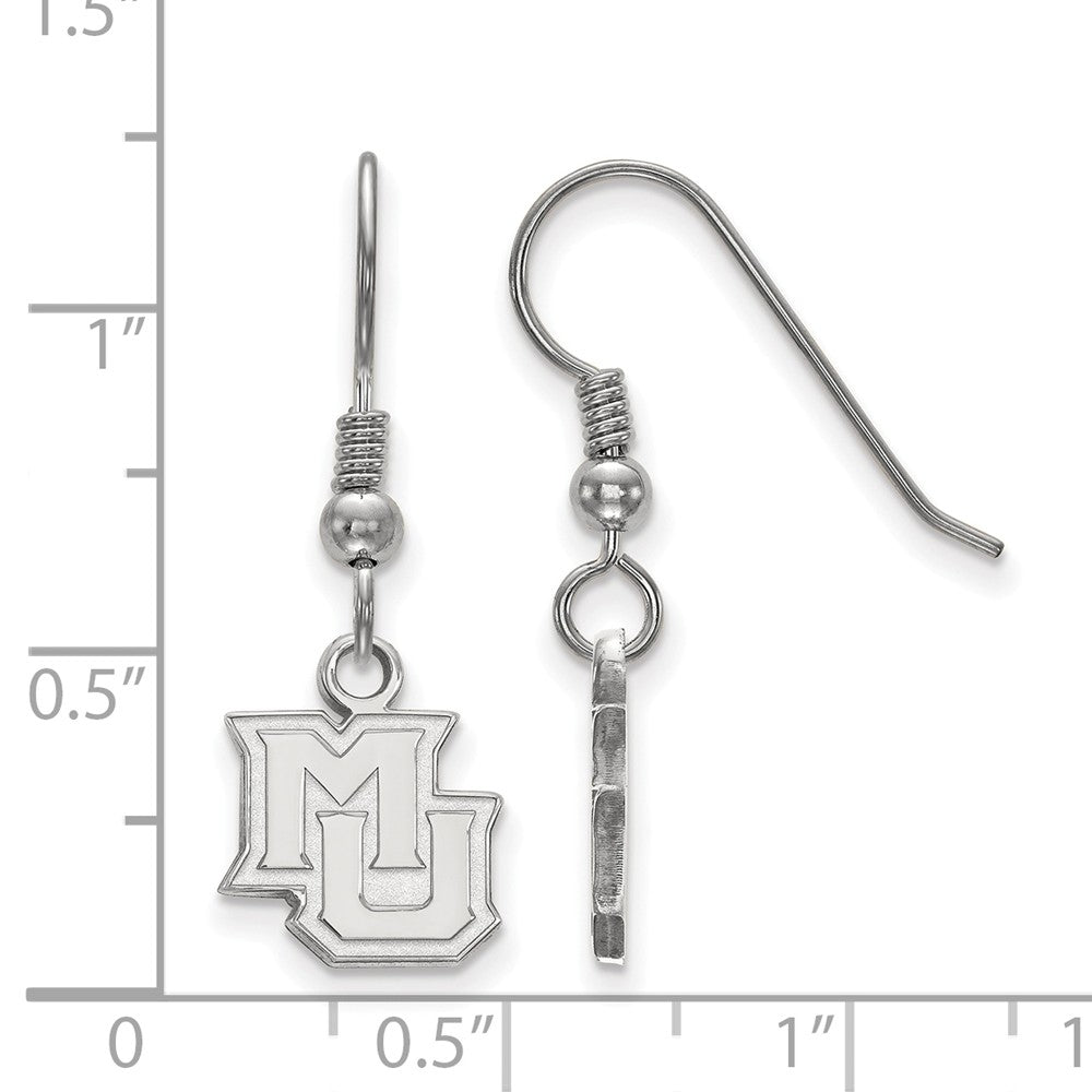 Alternate view of the Sterling Silver Marquette University XS (Tiny) Dangle Earrings by The Black Bow Jewelry Co.